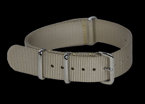 Brown 1950s Pattern 20mm Leather Military Watch Strap with Chrome Buckles